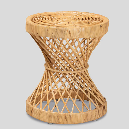 RATTAN HOURGLASS END TABLE