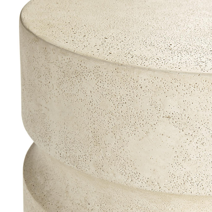 WHITE STONE LOOK SIDE TABLE OR STOOL