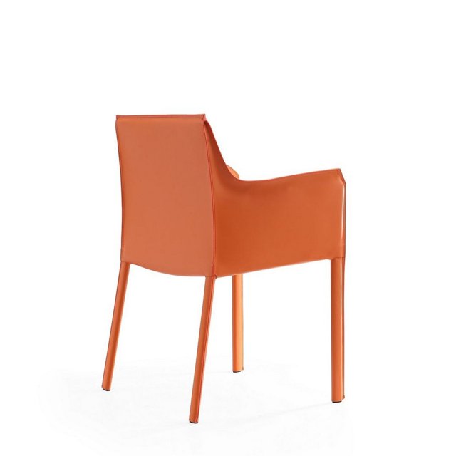ORANGE LEATHER ARM CHAIR