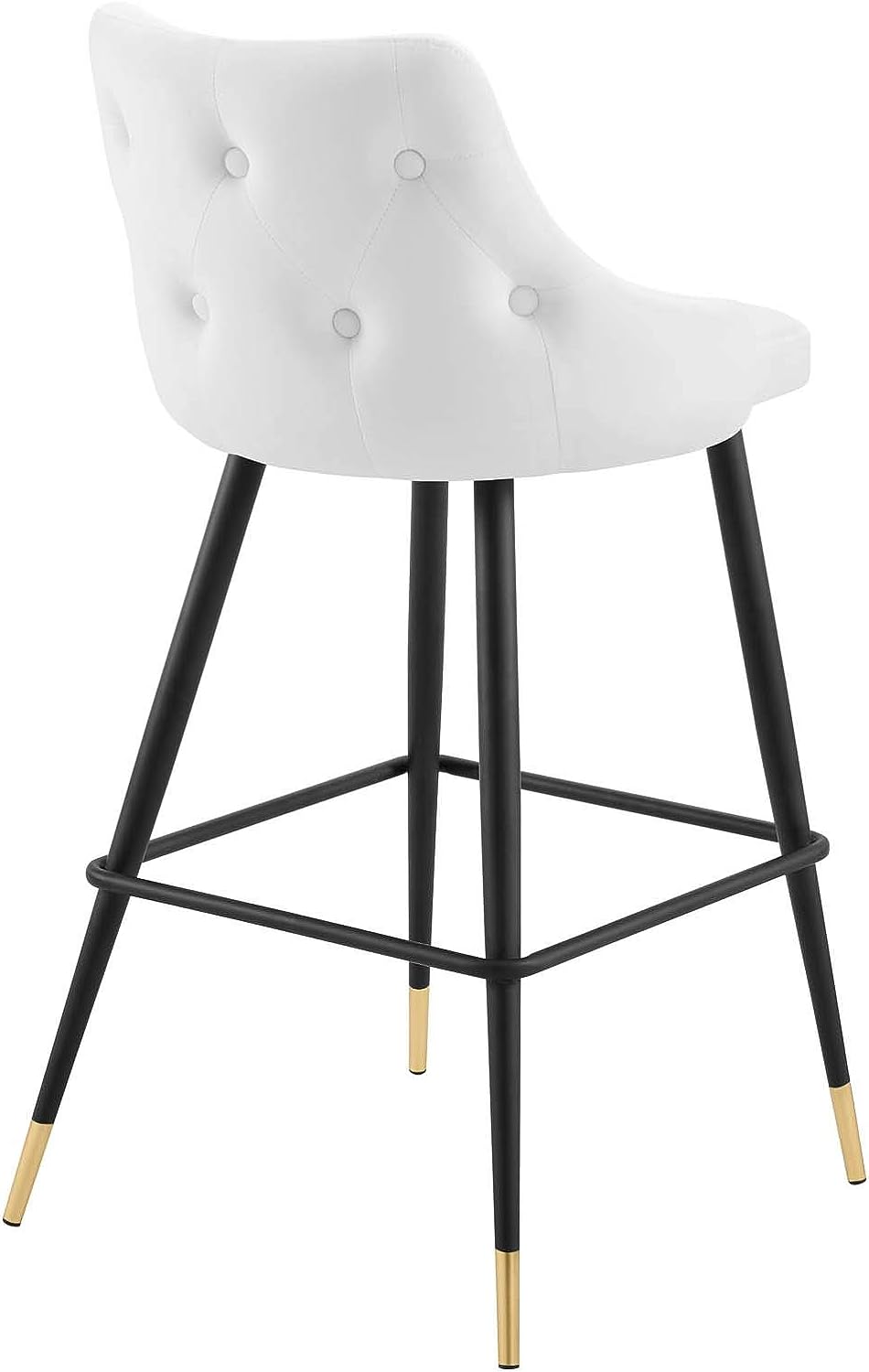 WHITE VELVET BAR CHAIRS WITH GOLD TIP METAL LEGS