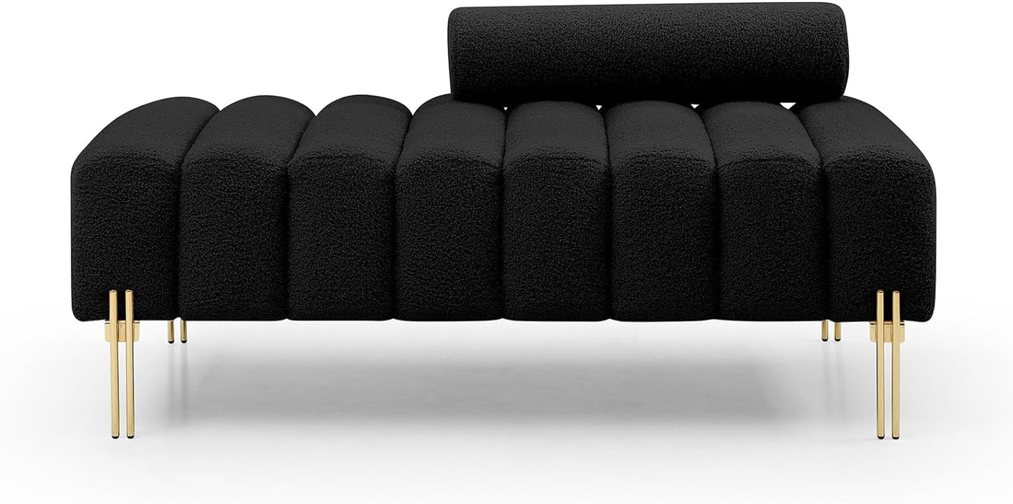 BLACK BOULCE MODERN BENCH WITH ADJUSTABLE BACKREST