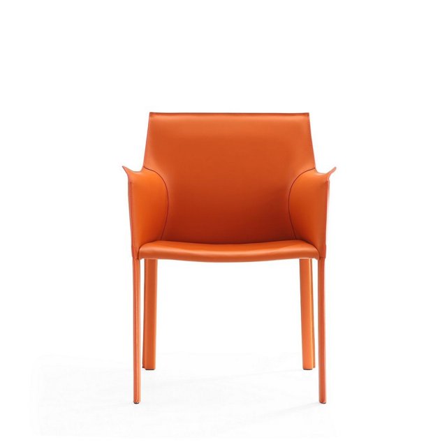ORANGE LEATHER ARM CHAIR