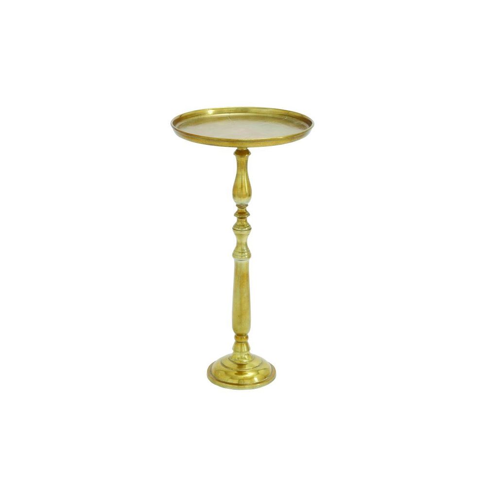 ROUND SOLID GOLD METAL ACCENT TABLE