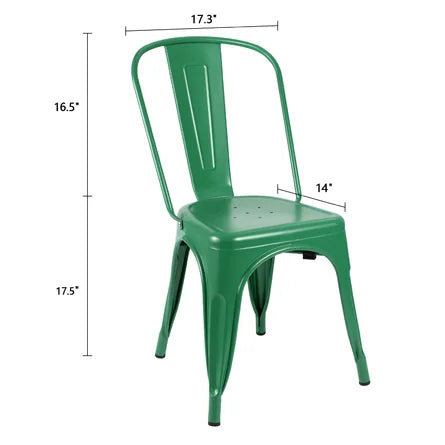 GREEN METAL CAFE CHAIR