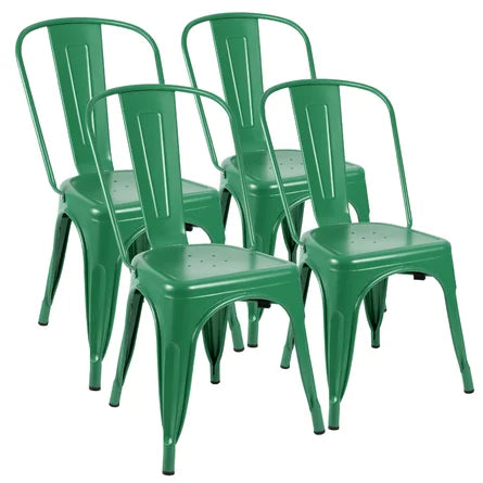 GREEN METAL CAFE CHAIR