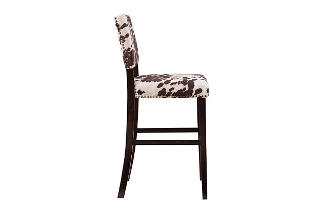 COWHIDE BAR CHAIR WITH RIVETS