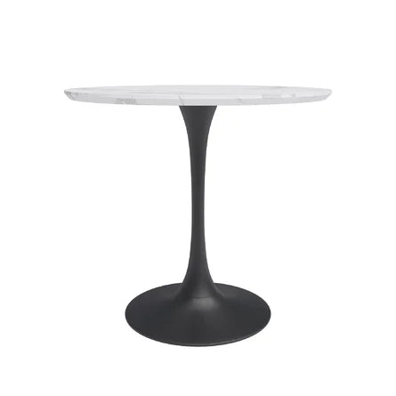 ROUND BLACK TABLE WHITE TOP
