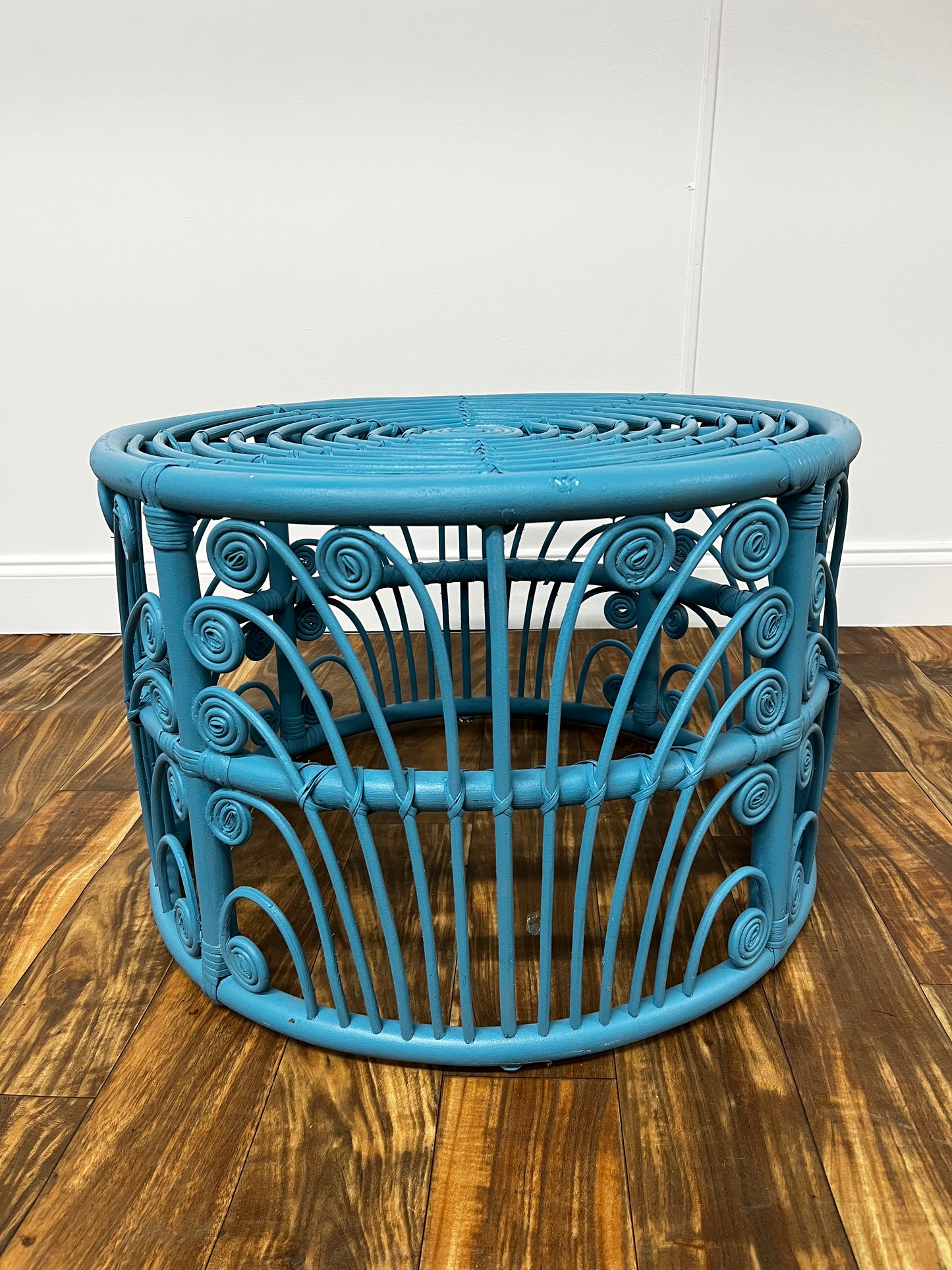 BLUE RATTAN COFFEE TABLE / ACCENT TABLE