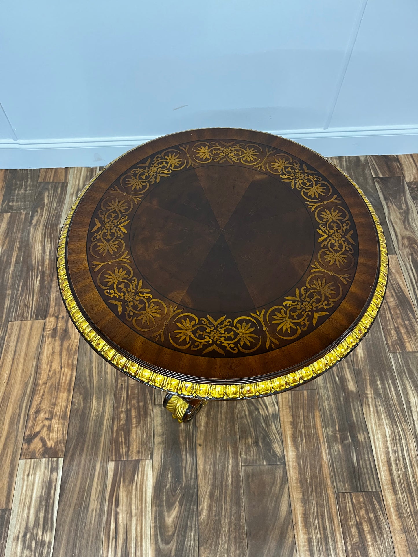 GOLD FOOTED WOOD CAFE TABLE
