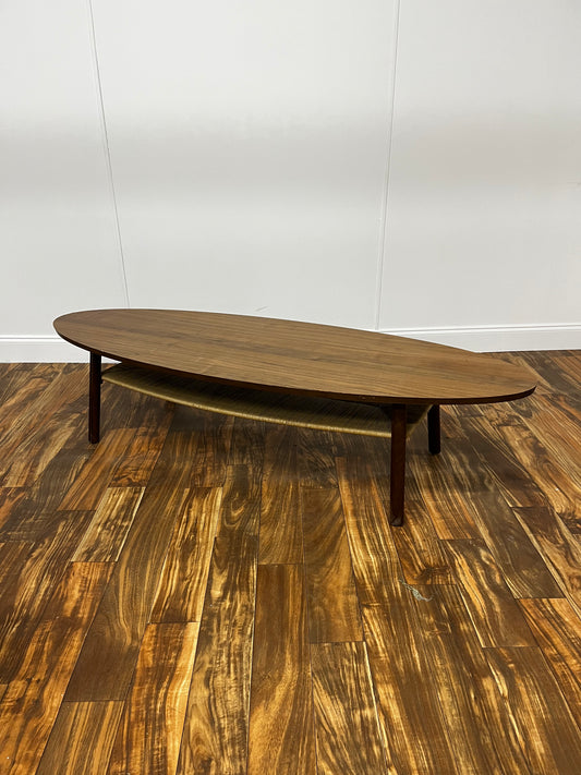 LOW OVAL WALNUT COFFEE TABLE