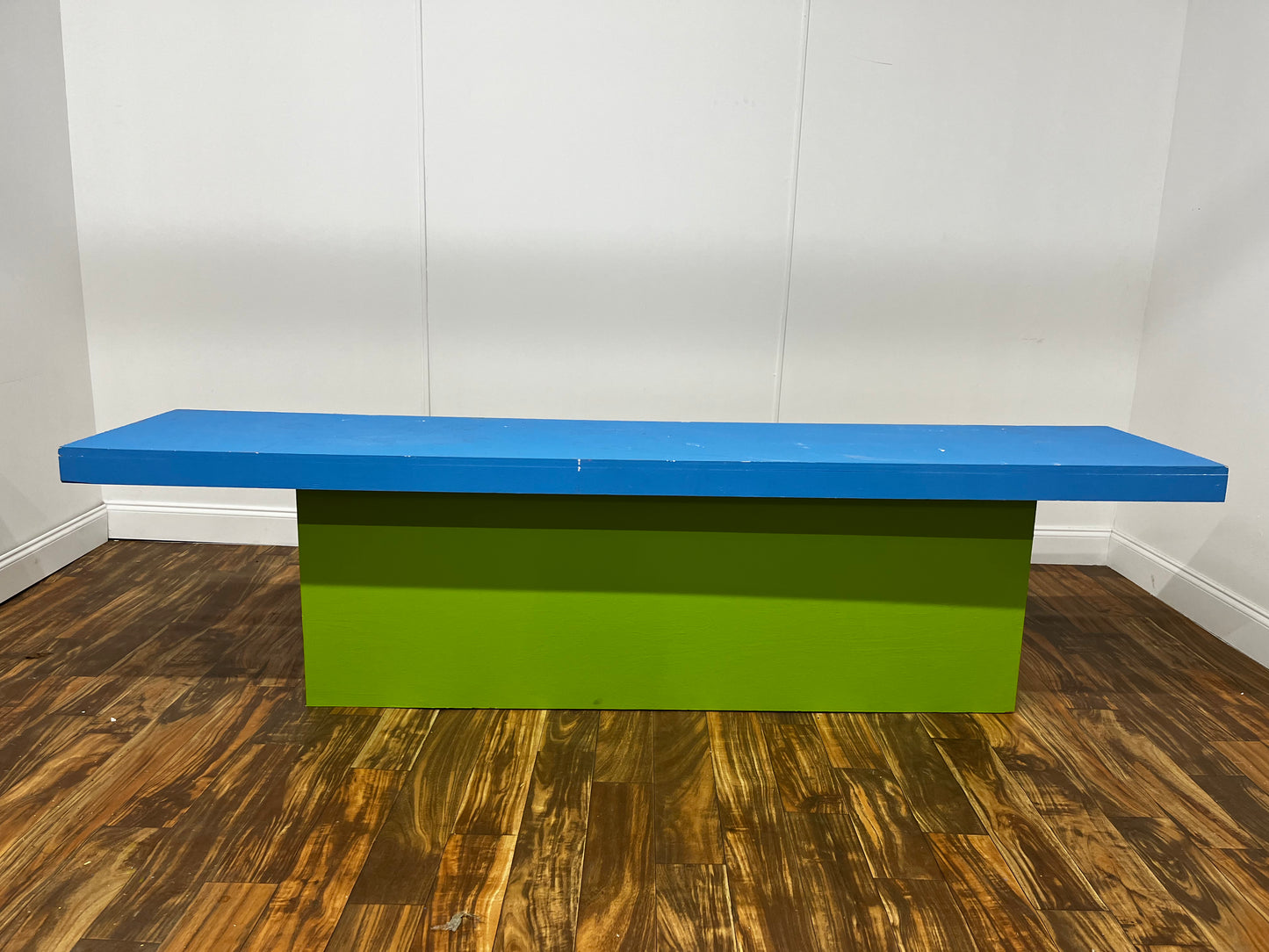 BLUE AND GREEN PAINTED TABLE