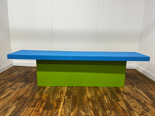 BLUE AND GREEN PAINTED TABLE