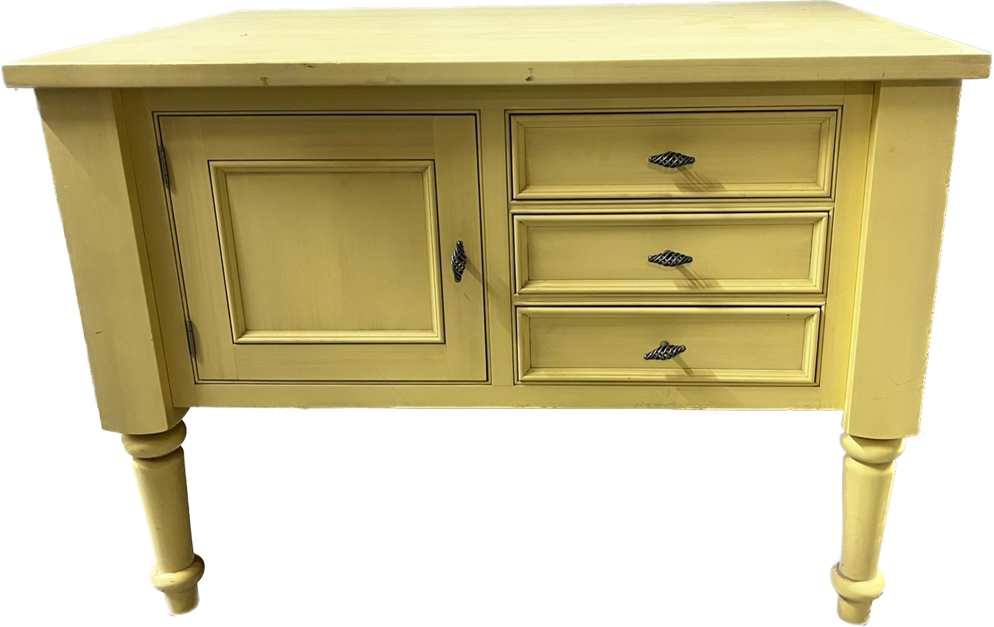 FARMHOUSE PALE YELLOW KITCHEN ISLAND / BUFFET