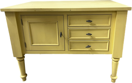FARMHOUSE PALE YELLOW KITCHEN ISLAND / BUFFET