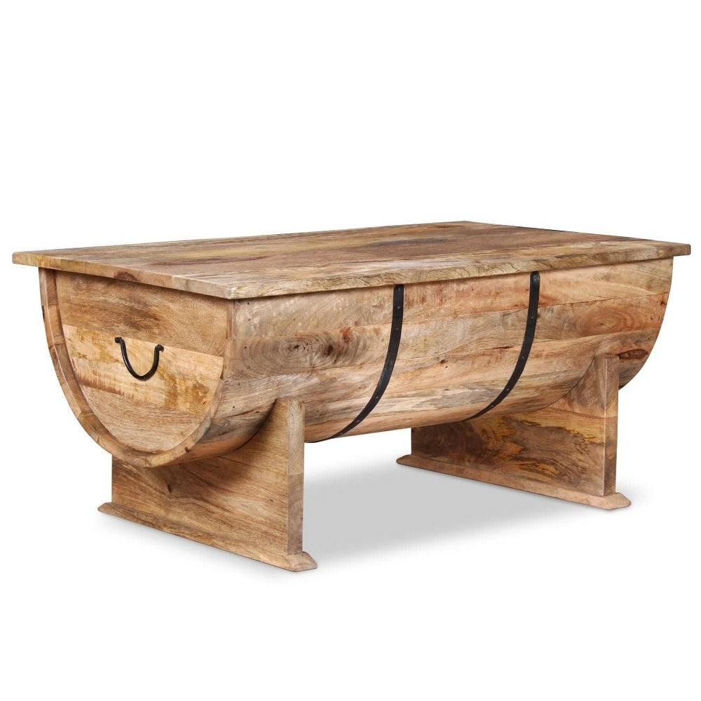 HALF BARREL COFFEE TABLES WITH STORAGE