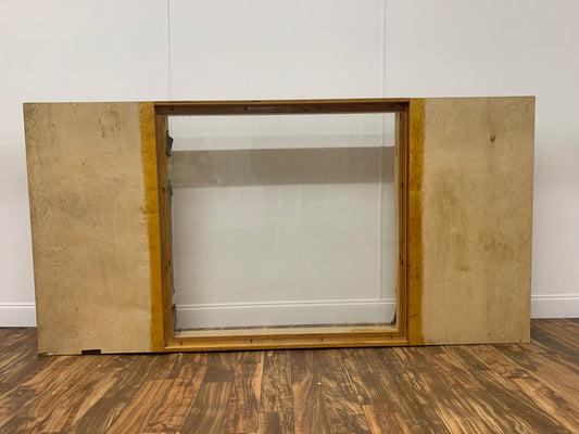 UNFINISHED WOOD FLAT WITH  WITH PLEXIGLASS WINDOW