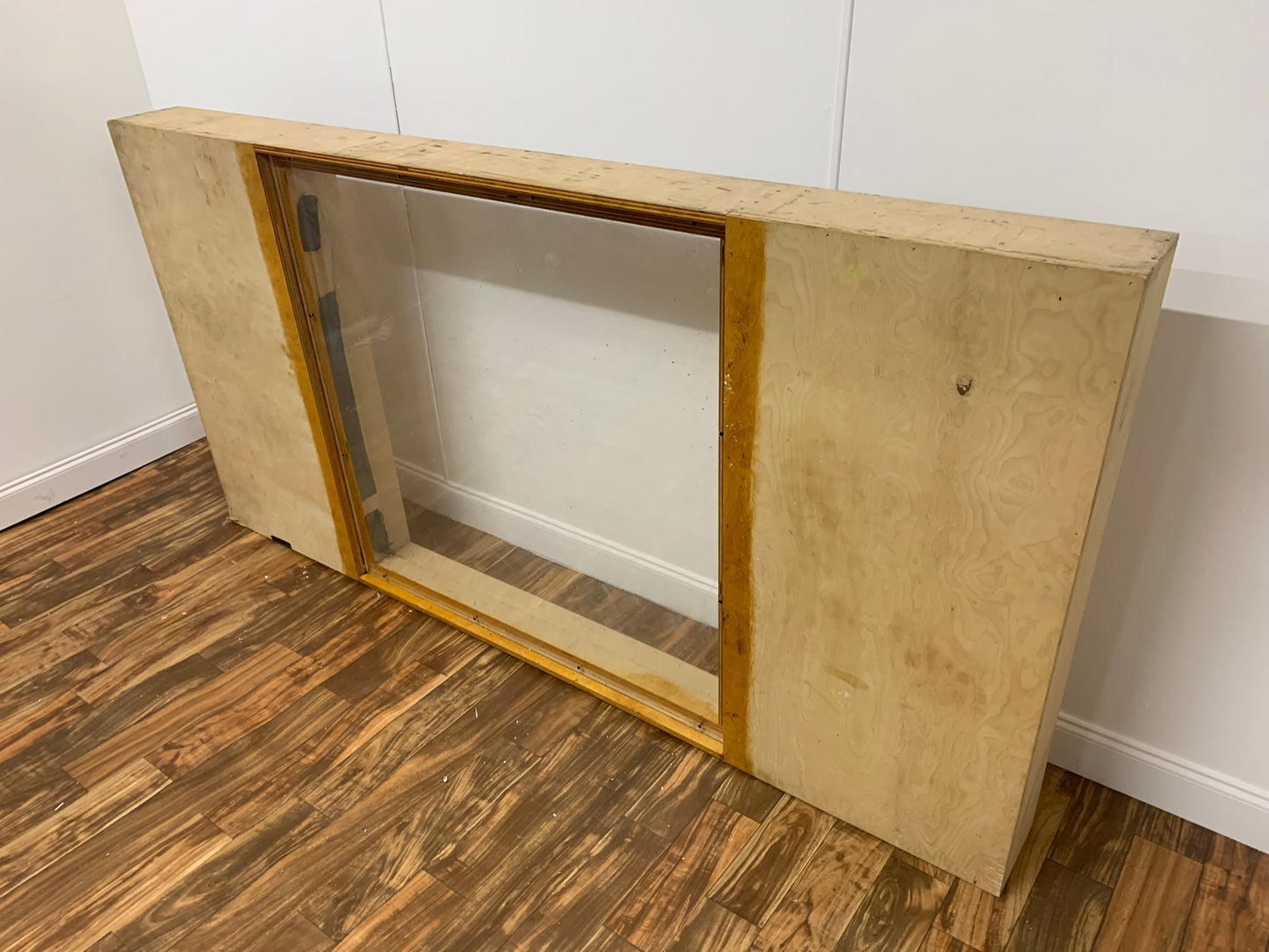 UNFINISHED WOOD FLAT WITH WITH PLEXIGLASS WINDOW