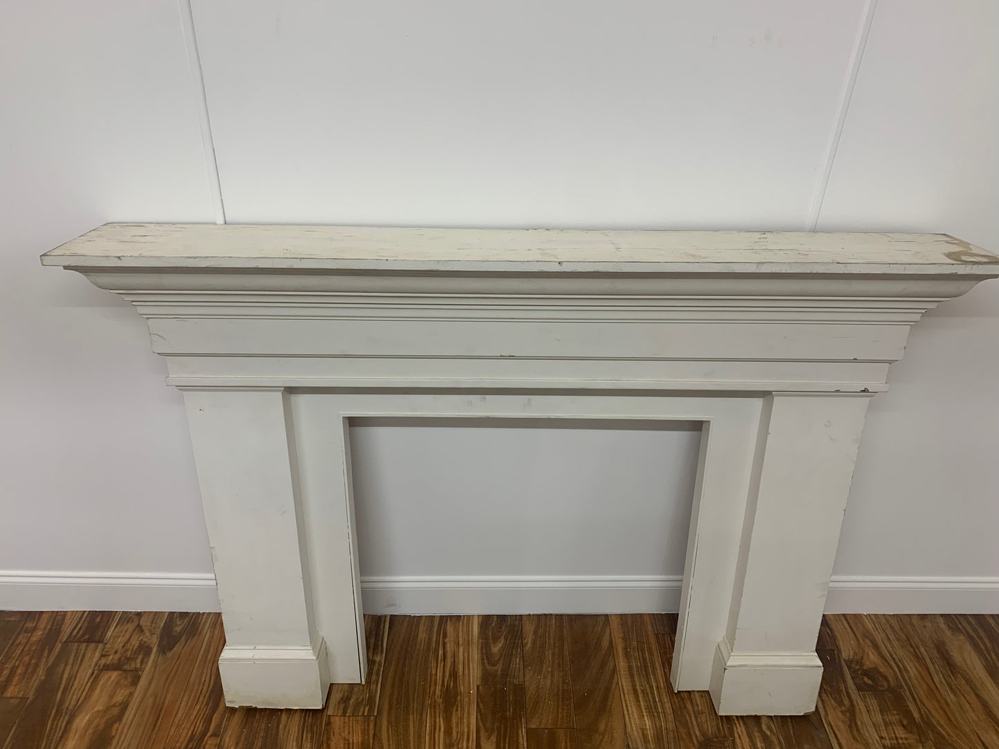 WHITE FIREPLACE, WITH MOULDING