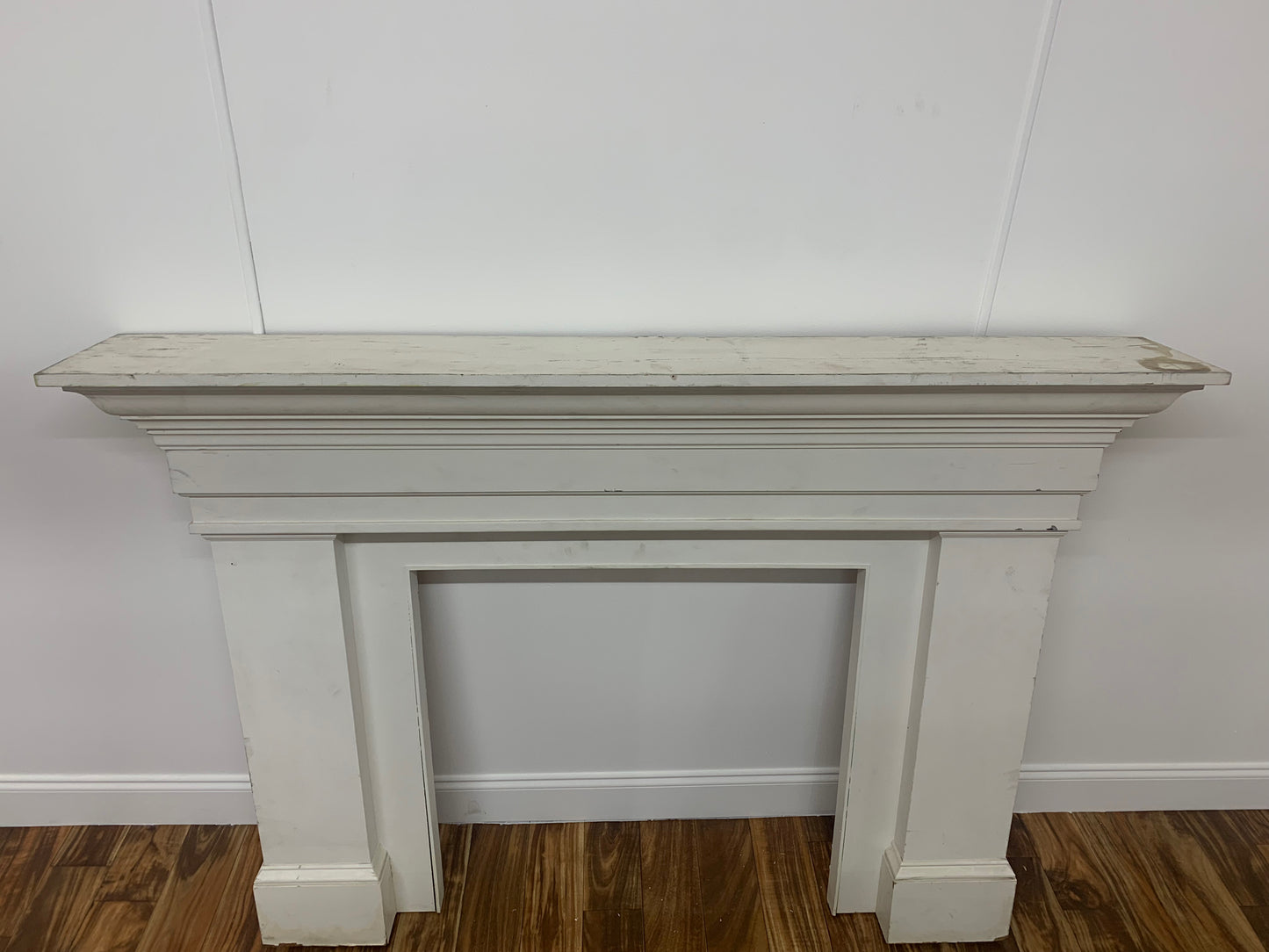 WHITE FIREPLACE, WITH MOULDING