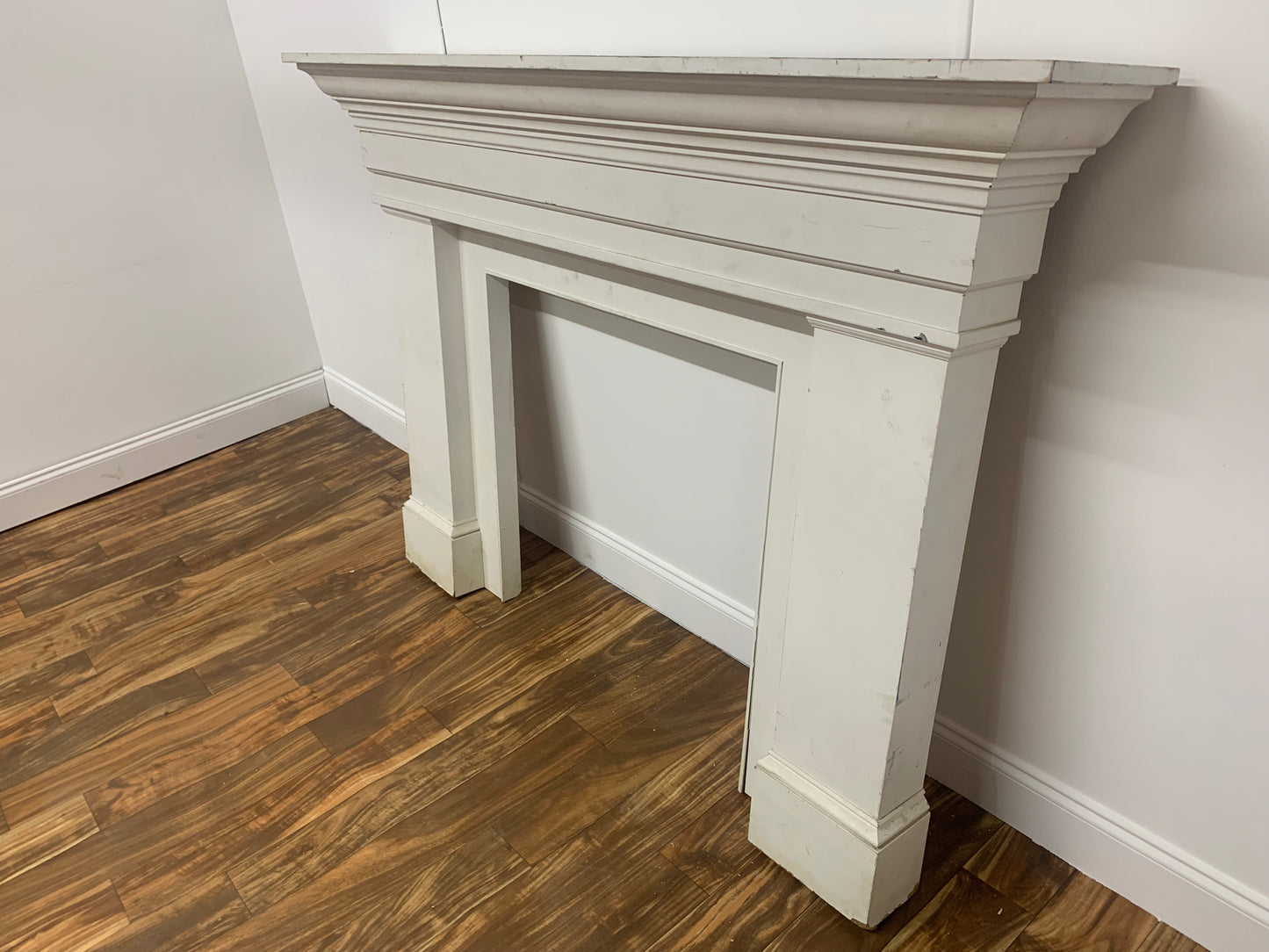 WHITE FIREPLACE, WITH MOULDING