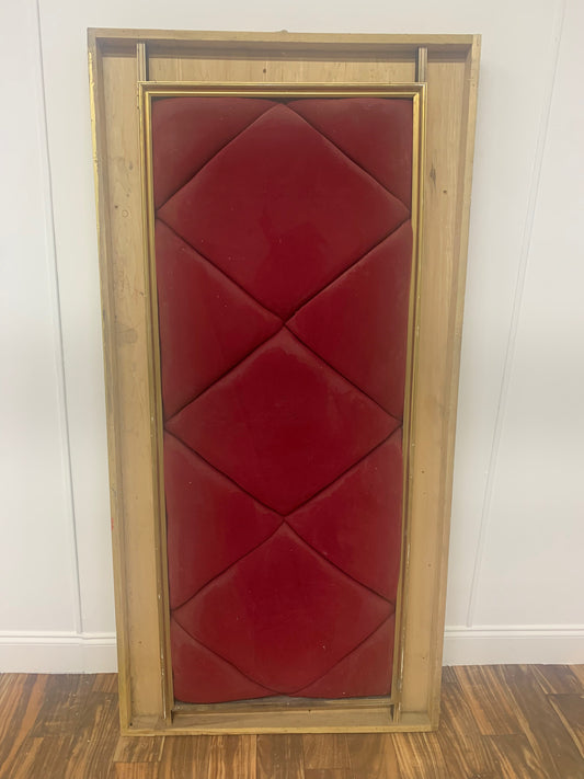 RED TUFTED VELVET WITH GOLD FRAME