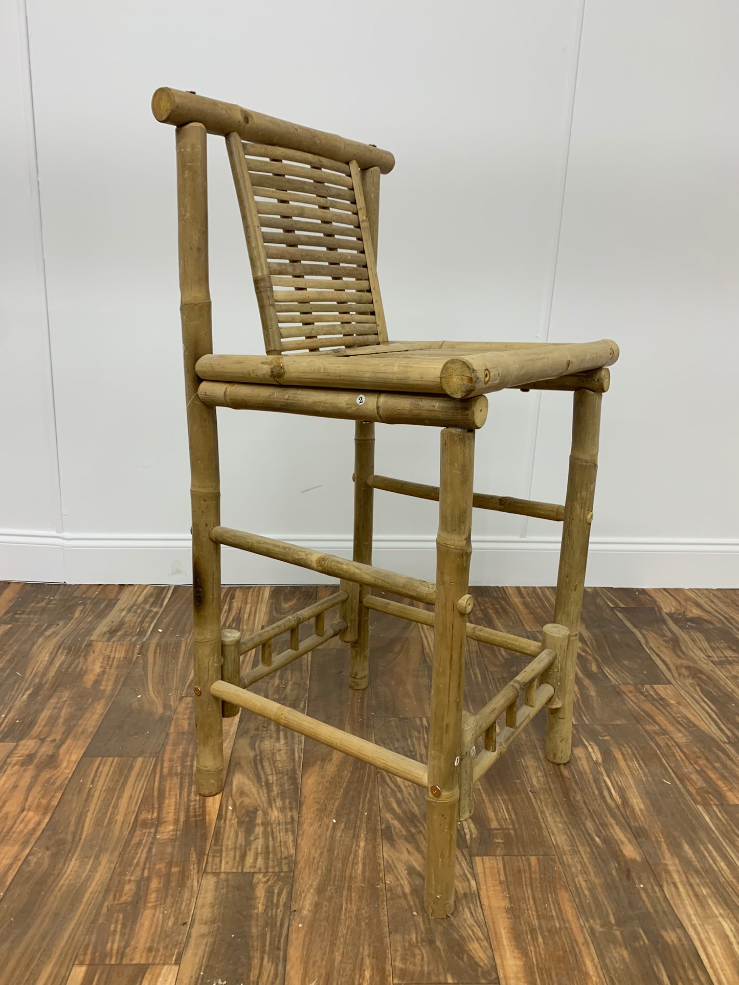BAMBOO BAR STOOL HIGH CHAIR WITH BACK
