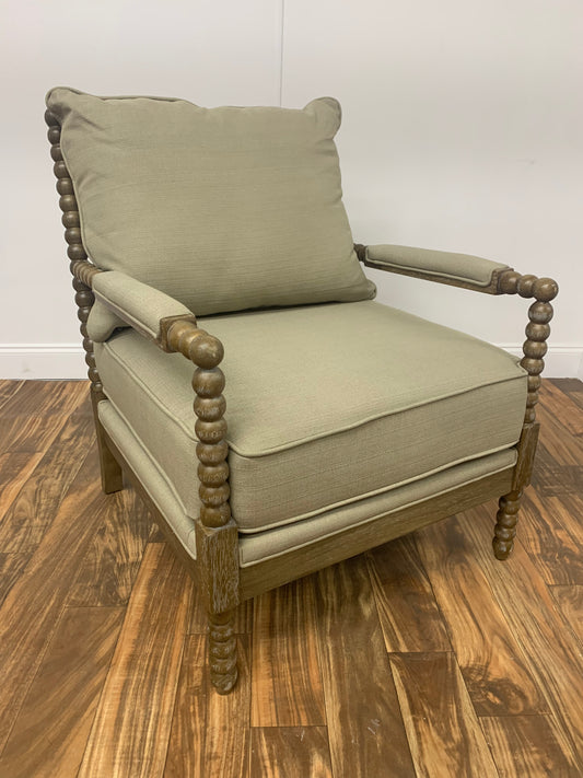 WOODEN BULB ACCENT ARM CHAIR