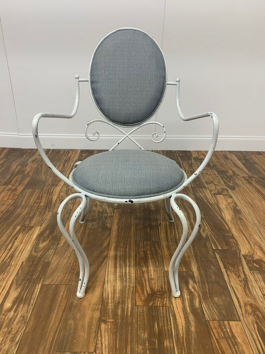 WHITE WROGHT IRON FRENCH CAFE CHAIRS