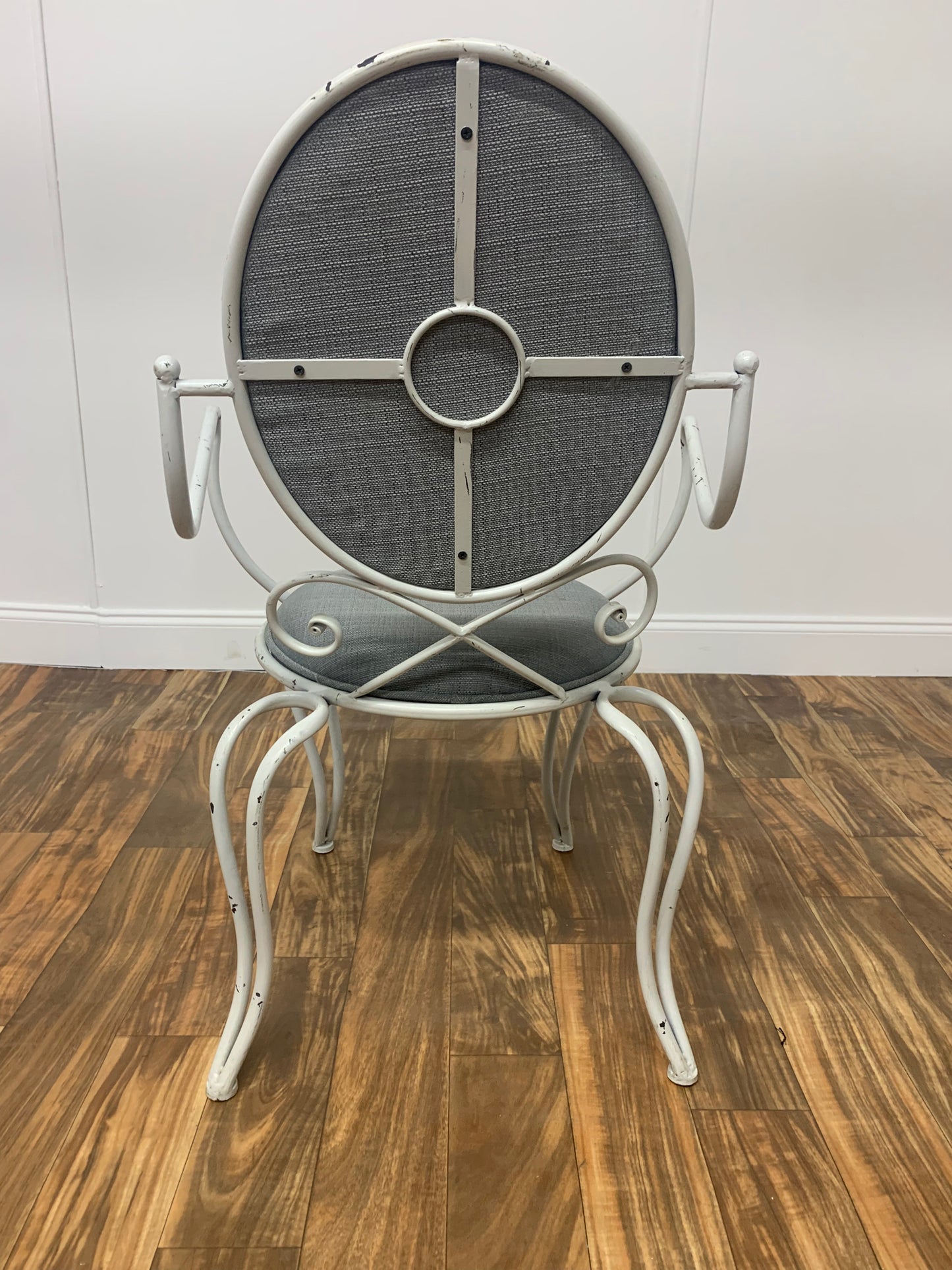 WHITE WROGHT IRON FRENCH CAFE CHAIRS