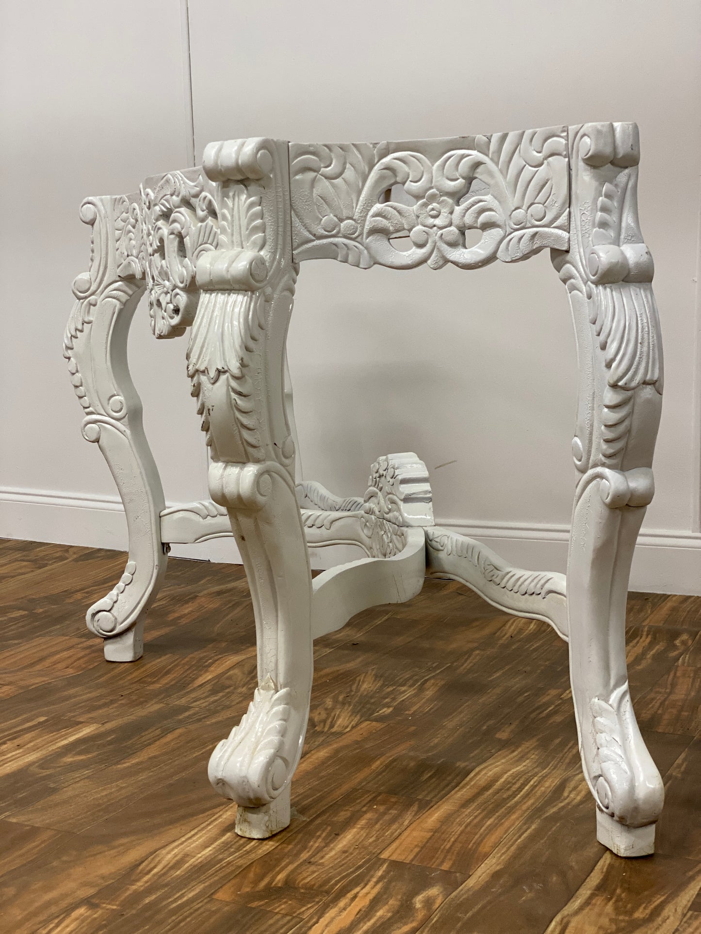 ORNATE RED AND GOLD FAUX MARBLE CONSOLE TABLE