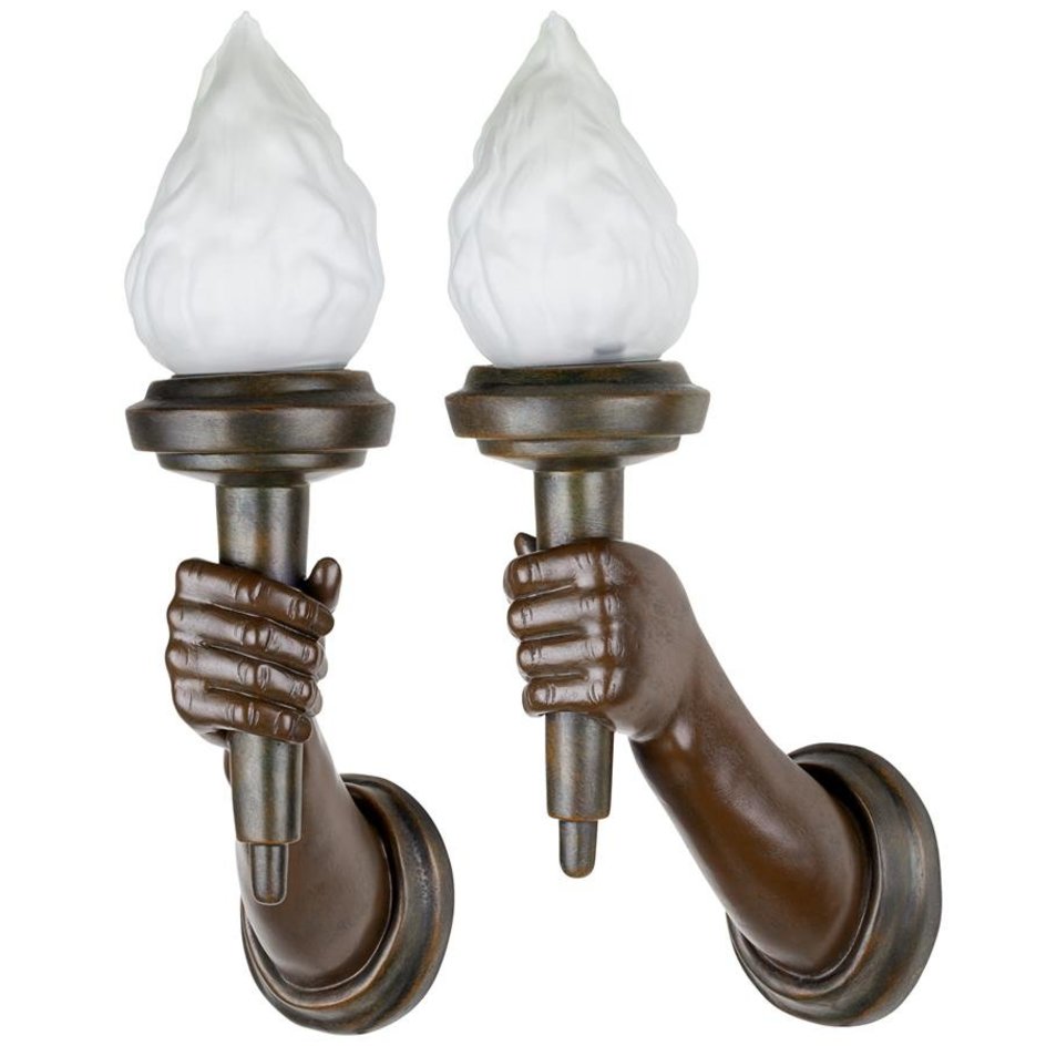 Statue of Liberty Arm and Torch Wall Sconce Set