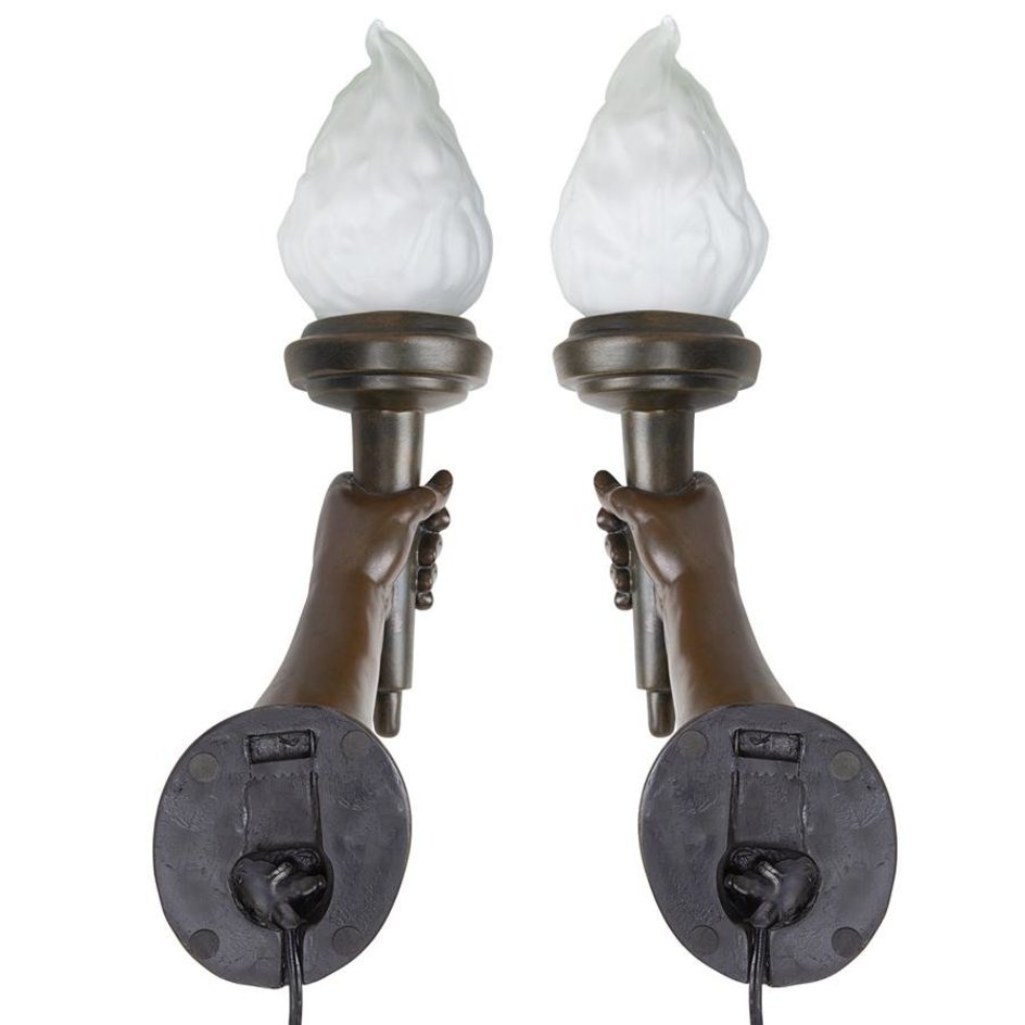 Statue of Liberty Arm and Torch Wall Sconce Set