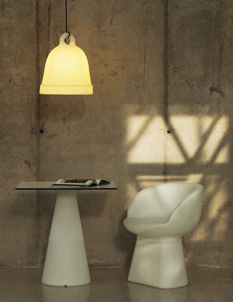 LED WHITE OUTDOOR GLASS TOP SIDE TABLE