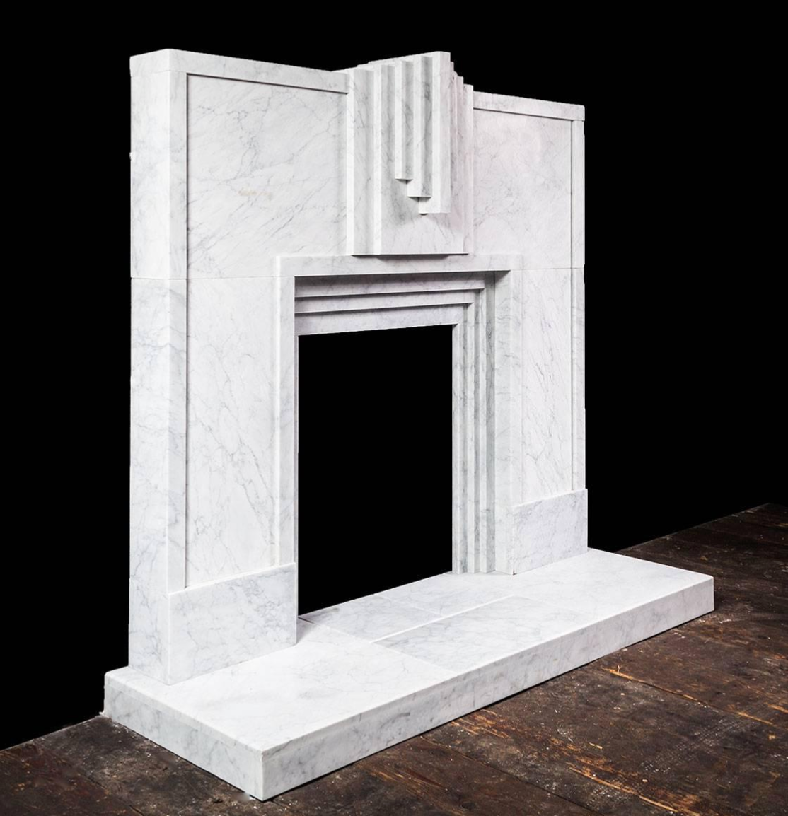 FAUX PAINTED WHITE MARBLE MANTLE