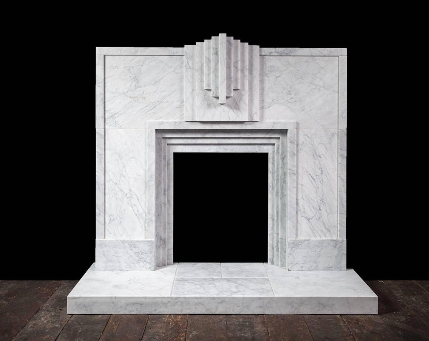 FAUX PAINTED WHITE MARBLE MANTLE