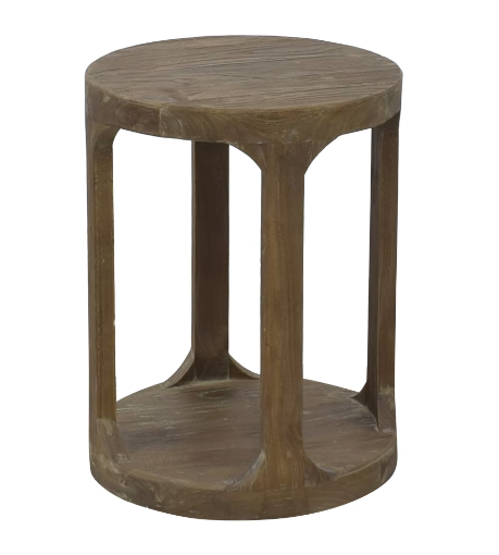 ROUND OPEN SIDE TABLE DARK WOOD