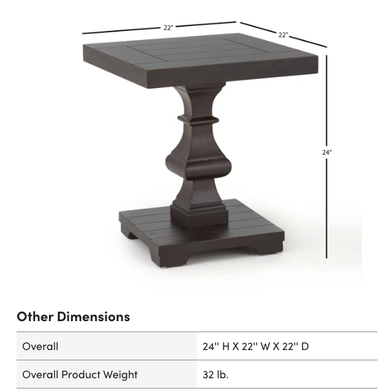 BLACK SQUARE END TABLE