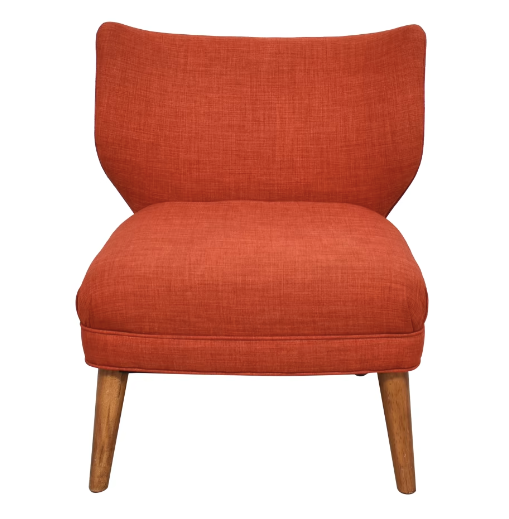 RED-ORANGE RETRO WING CHAIR