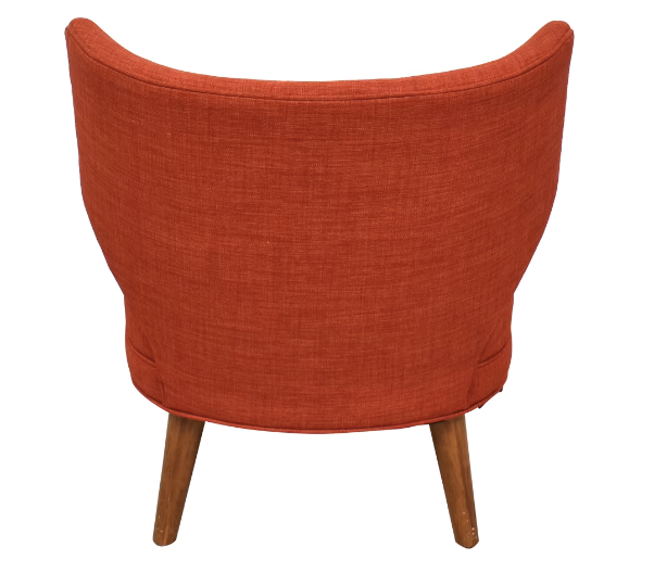 RED-ORANGE RETRO WING CHAIR