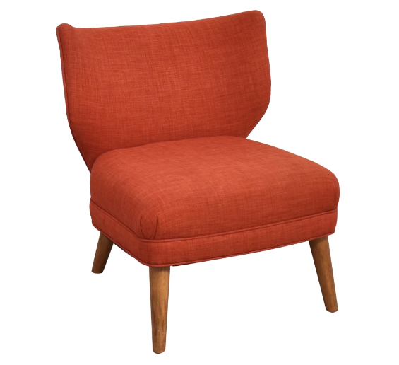 RED-ORANGE RETRO WING CHAIR