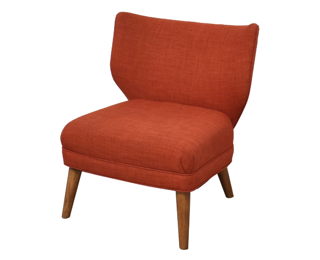 RED-ORANGE RETRO WING CHAIR