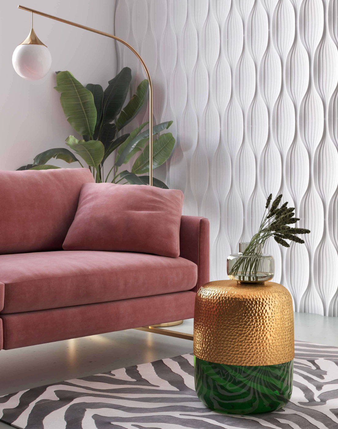 GREEN AND GOLD SIDE TABLE