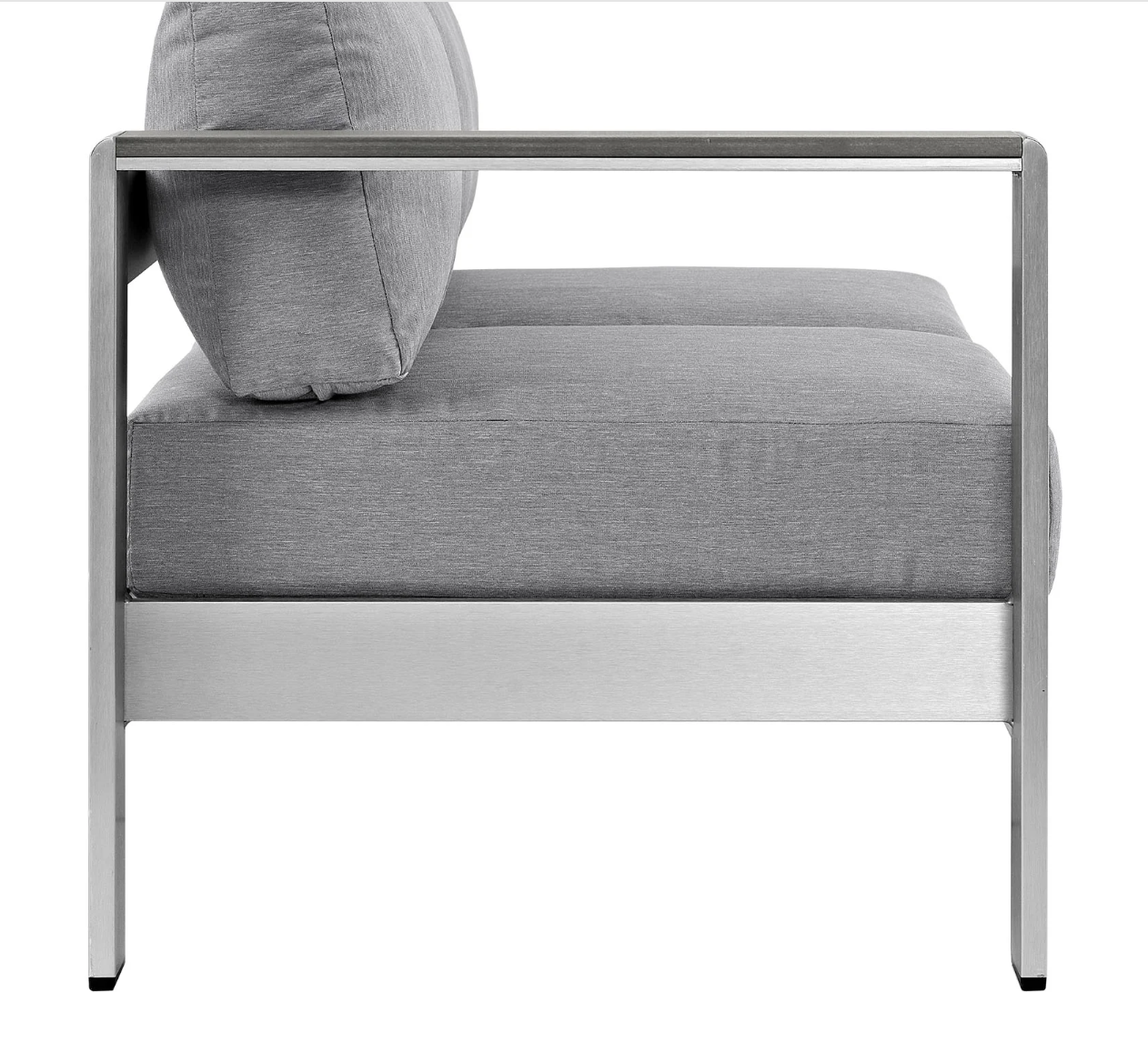 Grey and Silver Aluminum Corner Sectional Outdoor Sofa