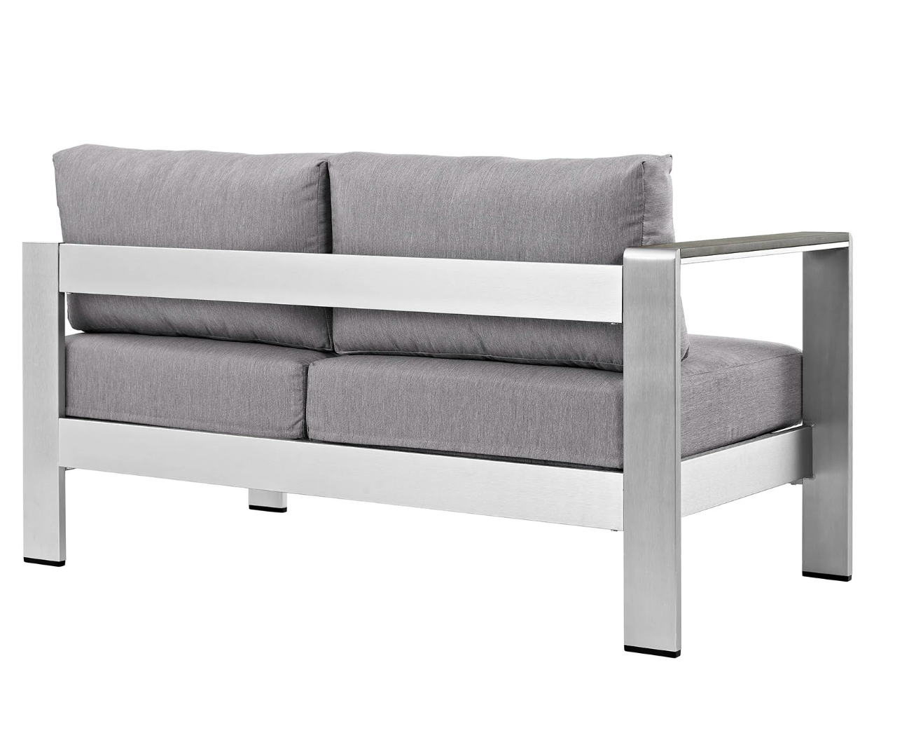 Grey and Silver Aluminum Corner Sectional Outdoor Sofa