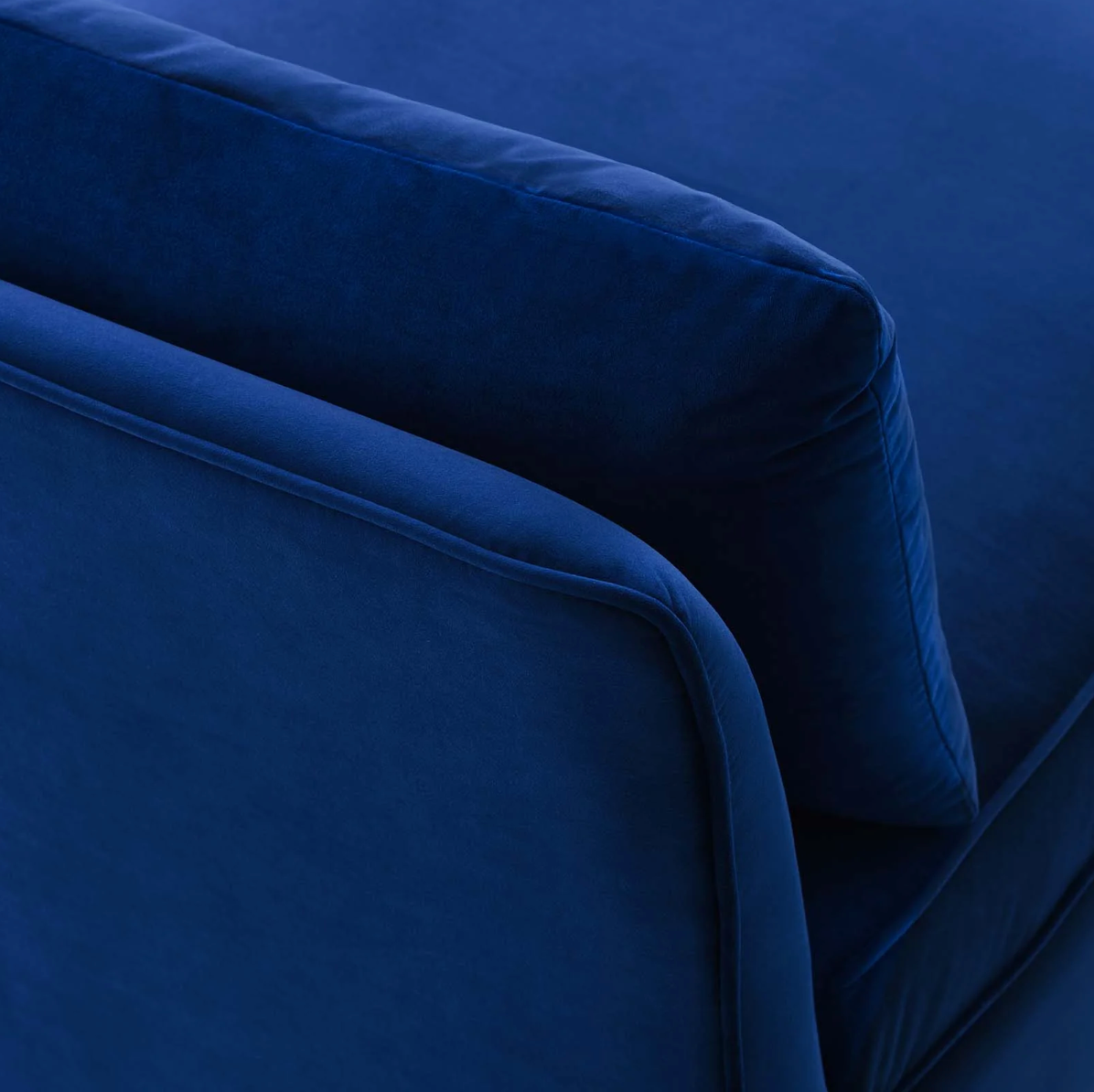 Dark Blue Velvet Armless Chair Piece for Sectional Sofa