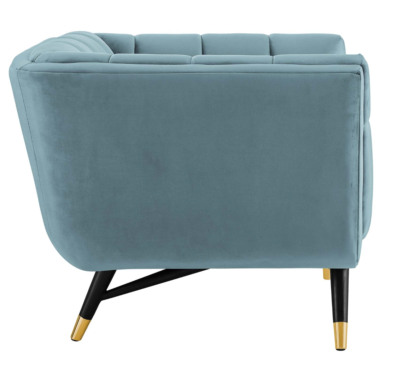 SEA BLUE VELVET ARM CHAIR