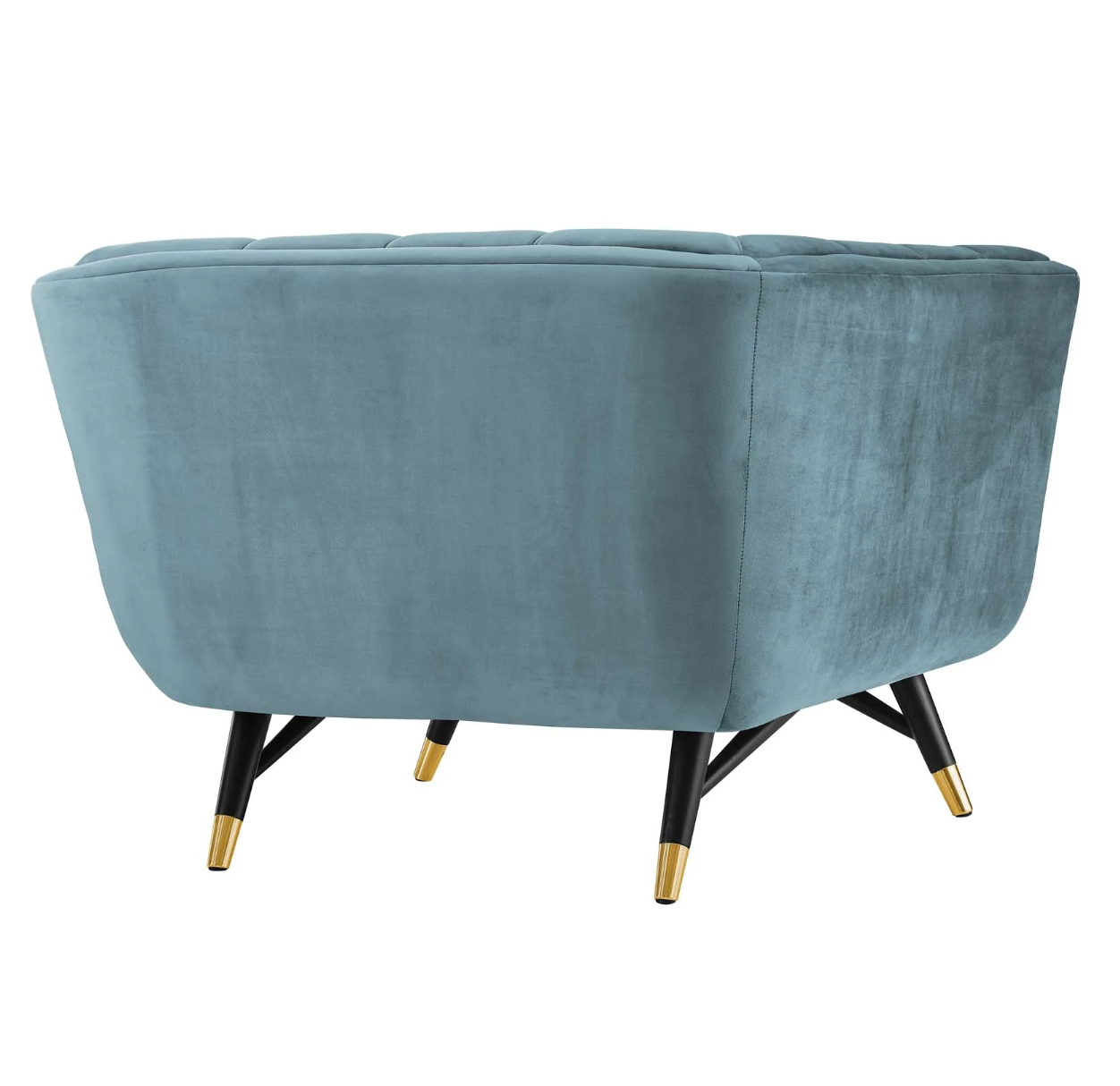SEA BLUE VELVET ARM CHAIR