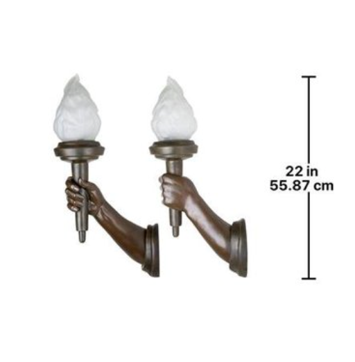 Statue of Liberty Arm and Torch Wall Sconce Set