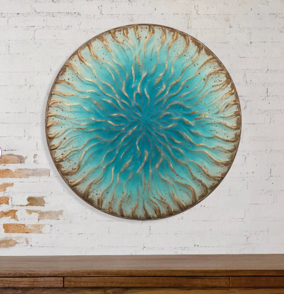 Blue Wave Wall Decor 36"
