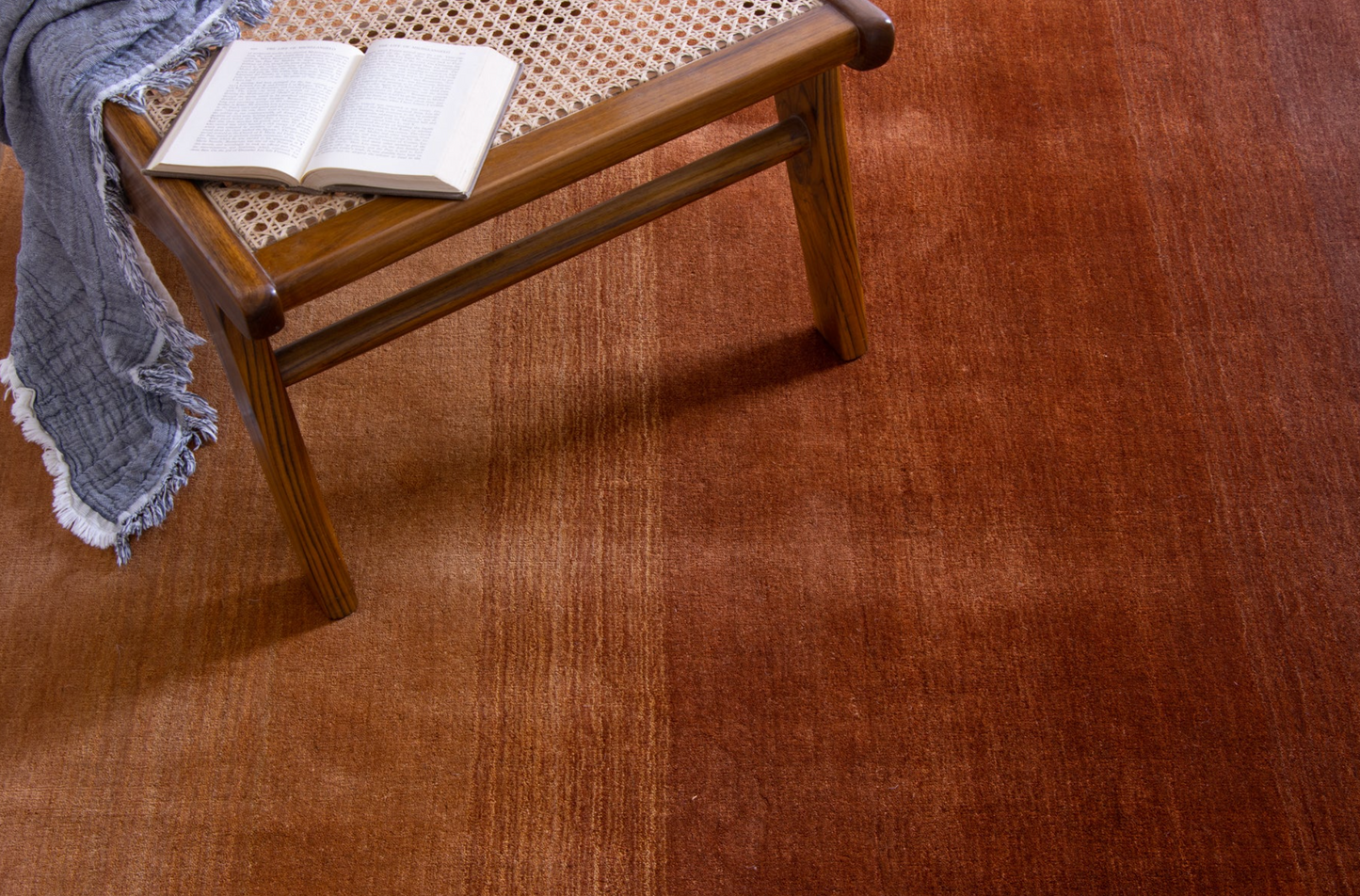 Rust Orange Ombre Wool Rug 10' x 14'